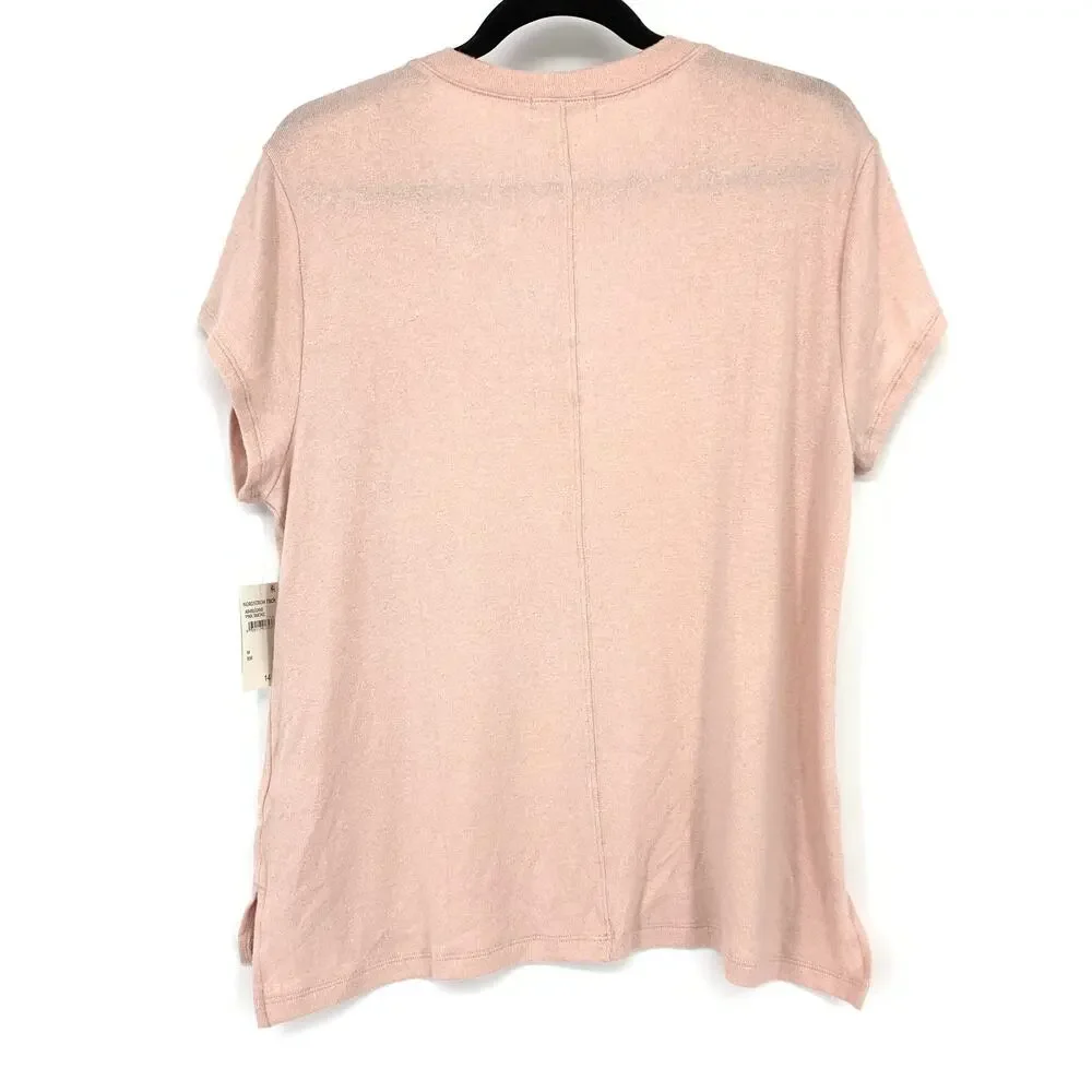 Abound V-Neck Short Sleeve T-Shirt Womens Size Medium Pink